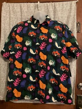 Disney The Little Mermaid Hawaiian Shirt XL Men Ocean Print  - New With Tags